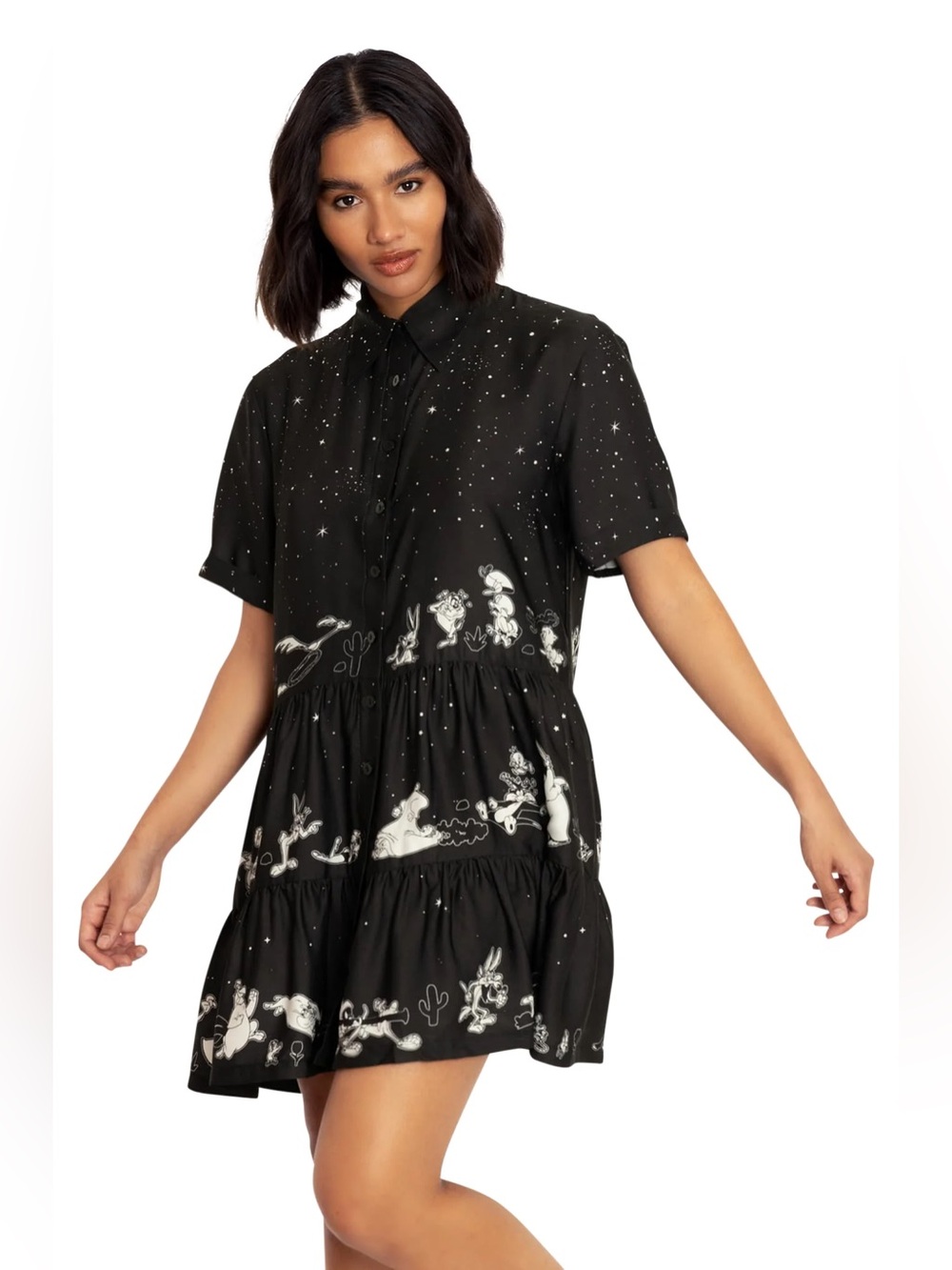 BlackMilk Looney Tunes Mini Dress Black & White Limited NWT Imported Size 18 EU